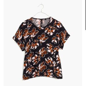 Madewell Cuffed-Sleeve Shirred Top